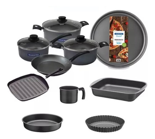 Set Combo Cocina Tramontina Teflon Antiadherente 10 Unidades