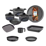 Set Combo Cocina Tramontina Teflon Antiadherente 10 Unidades