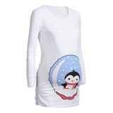 Camiseta De Manga Larga Para Mujer, Con Diseño De Pingüino,