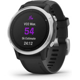 Garmin Fenix 6s Silver Correa Silicona Negro 42mm Reloj