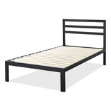 Base De Cama Con Respaldo Mia Zinus 1 Plaza 90x190x36cm Color Negro