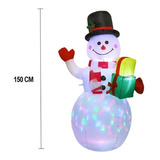 Inflable Navideño Mono De Nieve Luz Led 1.5 M