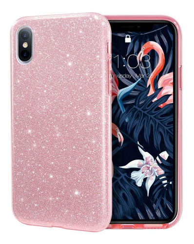 Funda Para iPhone XS Max, Rosa/brillante/delgada/resistente