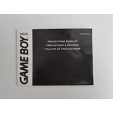 Precautions Booklet Game Boy ***leia Descrição***