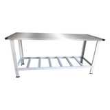 Mesa Bancada P Cozinha Industrial 190x70 Aço Inox Reforçada