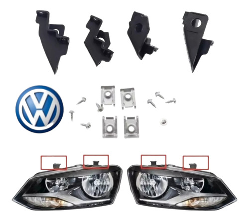 Kit Reparación De Soportes/bases De Faros Vw Vento Y Polo 