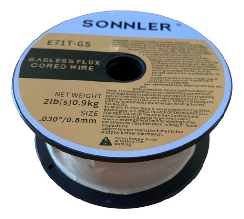 Rollo De Soldadura Flux Core Mig Sin Gas 0.8(0.30) 1 Kilo