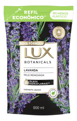Sabonete Líquido Refil Lux Botanicals Lavanda 200ml