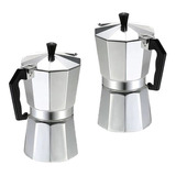 Combo X2 Cafeteras 9 Tazas Italiana Cafe Moka Tazas Estufa