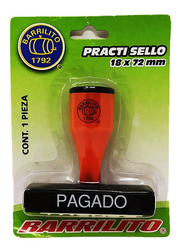 Sello Con Leyenda Barrilito Pagado 18x72 Mm