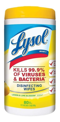 Lysol Toallitas Desinfectantes Lysol 80 Toallas Humedas