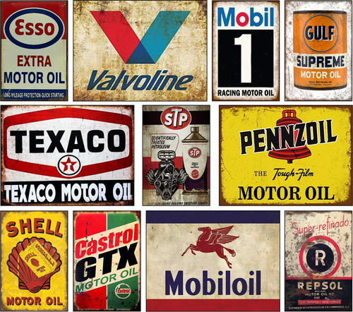 Poster Cuadro Cartel Vintage Garage Motor Oil Hot Rod