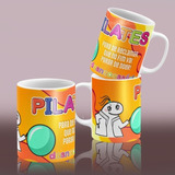 Caneca Flork Meme Pilates - Porcelana 325ml Md398