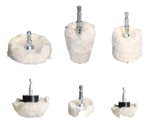 6 Ruedas Pulido P/taladro 2 3 4  Vástago 1/4 Acabado Espejo