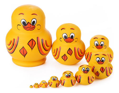 10 Muñecos Nesting Dolls, Juguetes De Madera Para Patos Amar