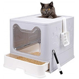 Caja De Arena Plegable Para Gatos Con Tapa -gris