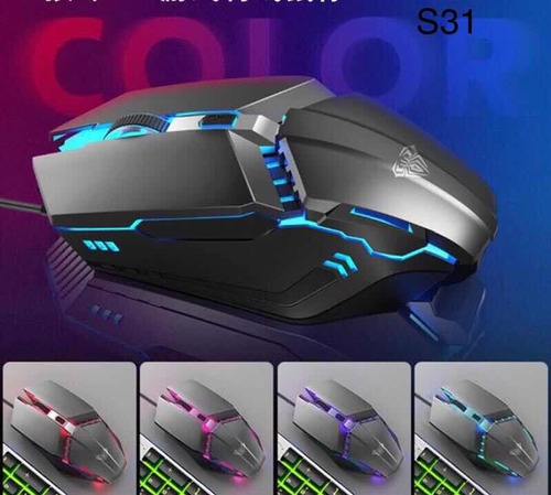 Mouse De Juego Gamer Spider Aula S31 Usb Pc Retroiluminacion