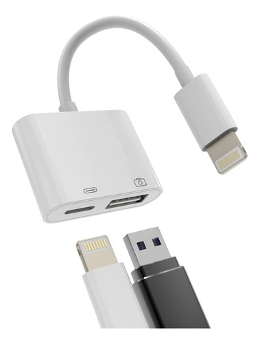 Otg Adaptador Lightning Macho A Usb Hembra Y Cable De Carga