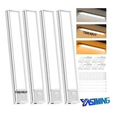 4pzs Luz De Led Clóset Con Sensor Movimiento 30cm Usb 3 Modo