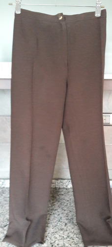 Pantalon Clasico Recto Crepe Marron T52