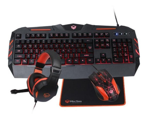 Teclado, Audífono, Mouse Y Pad. Pack Gamer Meetion C500