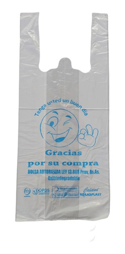 Bolsa Camiseta Biodegradable 45x60 Emoji X480 Unidades