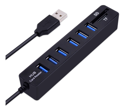 Hub 6 Puertos Multi Usb 3.0 Adaptador Con Lector Tarjeta Sd 