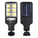 Lampara Panel Solar Exteriores Led Y Sensor Fachadas Pared Color Negro