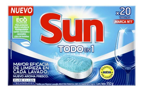 Pastillas Detergente Lavavajillas Sun Todo En Uno