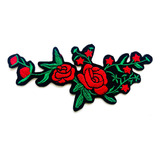 Th - Ramo De Flores De Rosas Rojas, 1 Parche Bordado Para Co