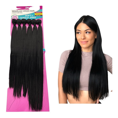 Cabelo Orgânico Liso - Whitney Sleek - Human Hair Free-preto