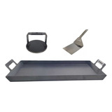 Plancha Bifera 2 H + Espatula Inox + Smasher Burguer 11 Cms