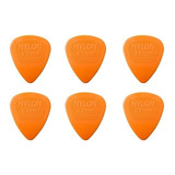 Kit Com 6 Palhetas Dunlop Nylon 0,67mm Laranja