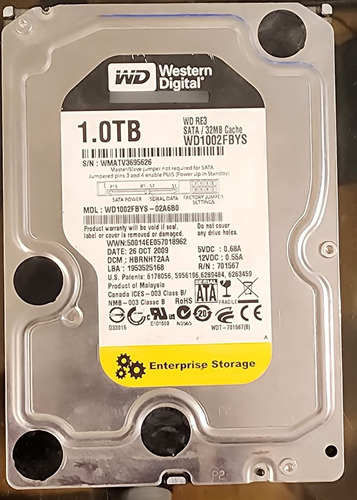 Disco Duro Mecánico Western Digital De 1tb