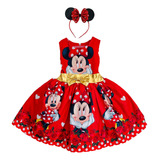 Vestido Disfraz Niña Bebé Mimi Minnie Mouse Fiesta Cumpleaños Estampado 