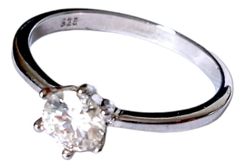 Anillo Chapado En Plata Con Diamante Real 1.0ct