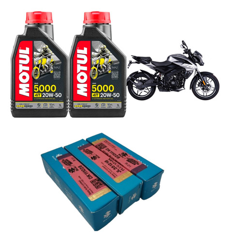 Kit Bujias Y Aceite Pulsar Ns200 Rs200 Bajaj 5000 20w50