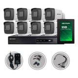 Kit Seguridad Dvr 16ch Hikvision + 8 Camaras 720p 1mp Cctv + Disco + Cables + Fuente Listo Para Instalar