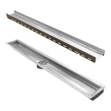 Ralo Linear 90 Cm De Inox Com Saida De 5cm Central Oculto