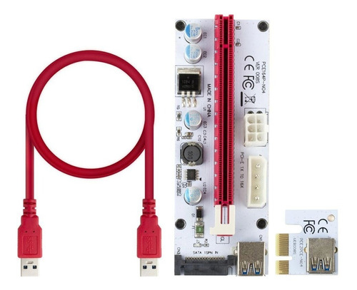 Cabo Riser Minerar Pci-e 1x Para 16x Usb 3.0 008s - Realengo