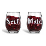 Soul Mate - Copas De Vino De Cristal De 15 Oz - Copas De Vin