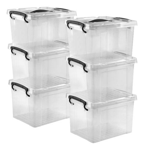 Cajas De Almacenamiento 6pz Transparentes 6 Litros Ag Box