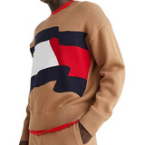 Tommy Hilfiger Sweater Para Hombre Wavy Flag Brown