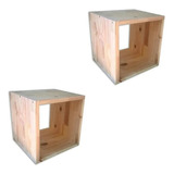 Cubo Estante Madera Flotante 40x40x40 X2u Mundo Pino  Cts