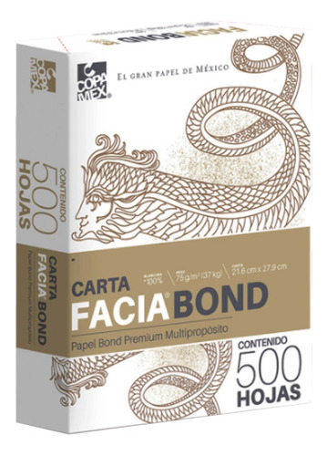 Resma De Papel Facia Bond 500 Hojas Tamaño Carta
