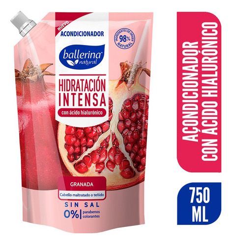  Ballerina Acondicionador Sin Sal Granada Doypack 750 Ml