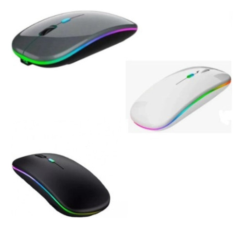 Mouse Sem Fio Recarregável Wireless Iluminação Led Rgb Ergon