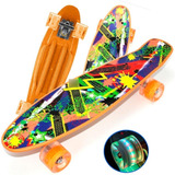 Patineta Tabla Tipo Penny Colores  57 Cm Mini Long Niños