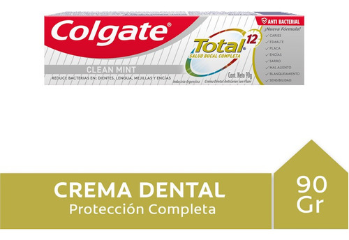 Pasta Dental Colgate Total 12 Limpieza Completa 90g