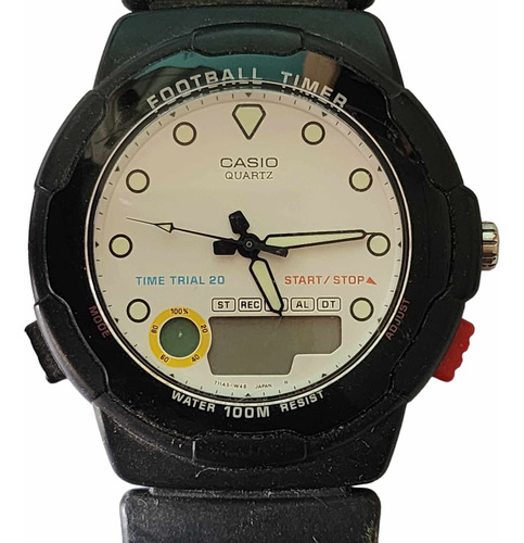 Reloj Pulsera Casio Football Fbt10w 1987 Vintage Nuevo